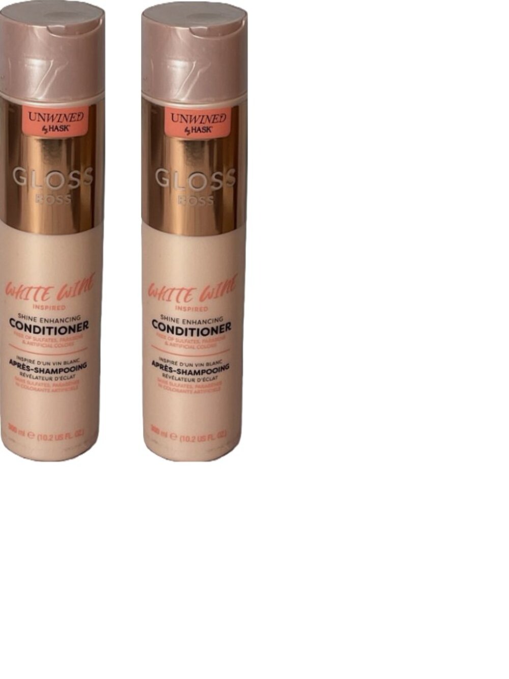 Unwined By Hask 10.2 Oz Gloss Boss White Wine Shine Enhancing Conditioner 2PK